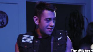 Biker dude falls for TS girl Khloe Kay in a club