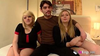 Blonde cousins introducing the guy they started having sex with
