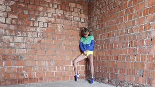 She was caught by a Construction worker when she masturbated - EN SUBTITLES