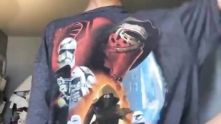 Ebony vouyer tries not to get caught around house