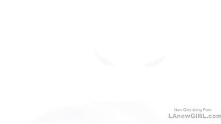 Cute Blonde gets cummy pussy hard fucked in studio