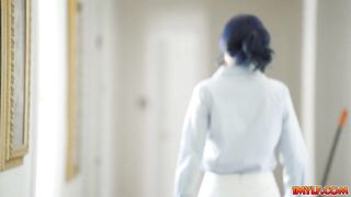 Stepmom walks in on stepson jerking off