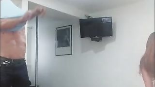 Angeles gets ass fucked while watching porn