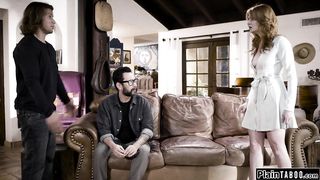 Guy licks n fucks redhead wife lookalike