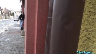 I saw this hottie standing outside a restaurant