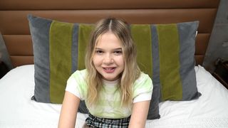 This blonde teen amateur is super petite weighing only 85lbs