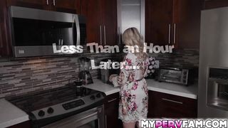 My stepmom teases me with her juicy tits