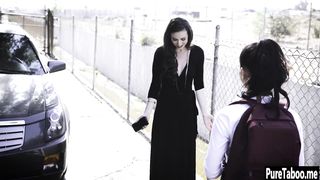 Obedient teen fucked by a MILF and her naughty guy