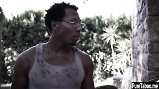 Petite blonde banged by a black guy