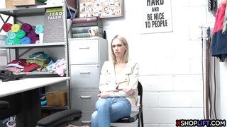 Small tits blonde burglar stole a thing