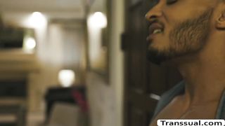 Hot Skinny TS Natalie enjoys sucking dudes bigcock