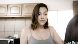 MILF orders a teen to fuck two strangers