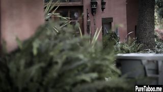 Pretty petite teen seduced a stepdad