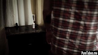 Pretty petite teen seduced a stepdad