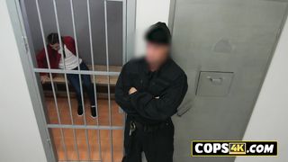 Fucked hard by two horny officers