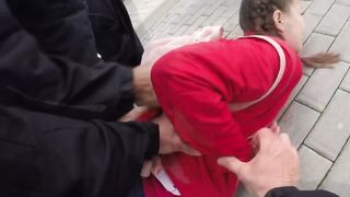 Two horny cops and a tiny European teen.