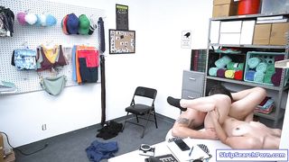 Busty teen shoplifter blowjobs officer