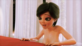 Monster dick MILF blows daughter - 3D