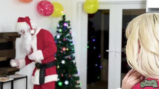 Madison taste Santa's big cock