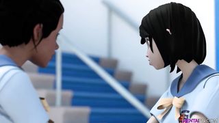 3D College Lesbians Sex Cartoon