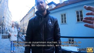 Guy meets with busty blonde and fucks her near girl BF