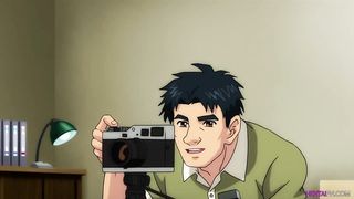 Double MILF blowjob for photographer