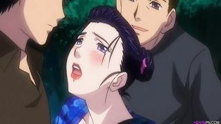 Husband finds wife fucked in the woods