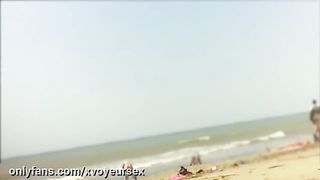 I pull out and jerk off my cock in front strangers in the public beach - Dick flash - XVoyeurSex