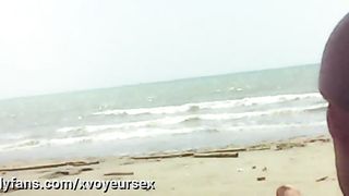 I pull out and jerk off my cock in front strangers in the public beach - Dick flash - XVoyeurSex