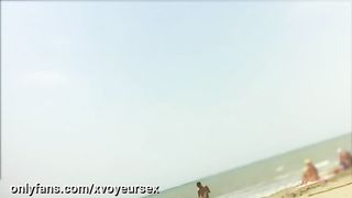 I pull out and jerk off my cock in front strangers in the public beach - Dick flash - XVoyeurSex