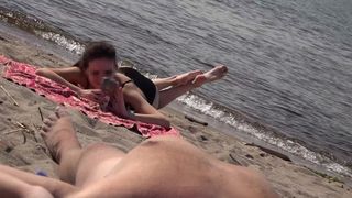 DICK FLASH ON BEACH  Little dick public flashing