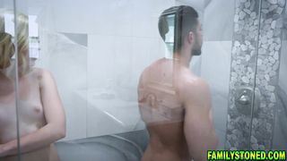 Stepsiblings have a little morning fun