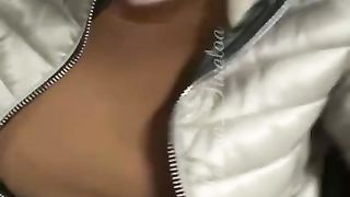 Teen fuck with stranger in a parking and eat cum