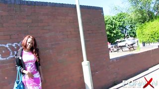 Redhead ebony goddess pissing outdoors