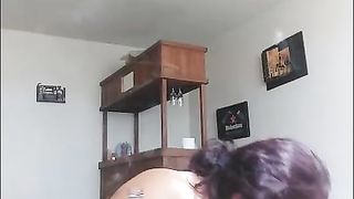 Blowjob while smoking and drinking