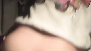 Little whore gets pounded RAW in her Car!!