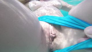 Surprised by a stranger at the beach he wants to fuck me in the water and people are watching us