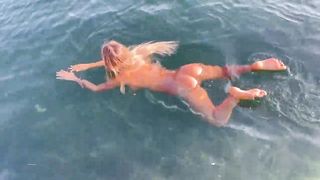 Monika Fox Morning Swimming Naked In The Bay