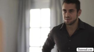 Skinny shemale barebacked by old stepbro