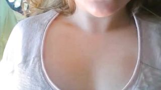 Busty Chick showing tits and fingering