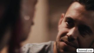 Small tits TS lets stepbro bang her ass