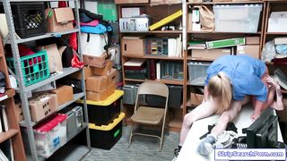 Busty female officer blowjobs stud thief