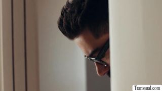 Horny shemale barebacked by perv stepson