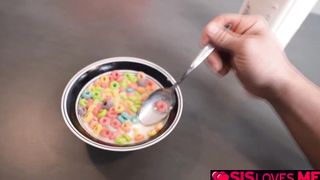 Stepbrother getting a morning blowjob