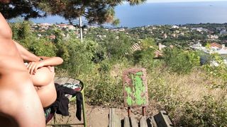 Burning hot ASS to Pussy at mountain with sea sight.