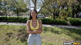 Black girl has a nice tight slim body