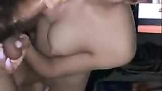 Adorable teen sucks and fucks