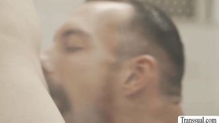 Horny stepdaddy barebacks TS stepdaughter