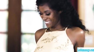 Hot ebony licks hot wife while meeting