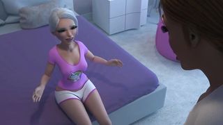 Small-cock dickgirl fucks FUTA mommy